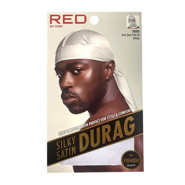 Red by Kiss Silky Satin Durag – White (HD05) - ANNS BEAUTY SUPPLY